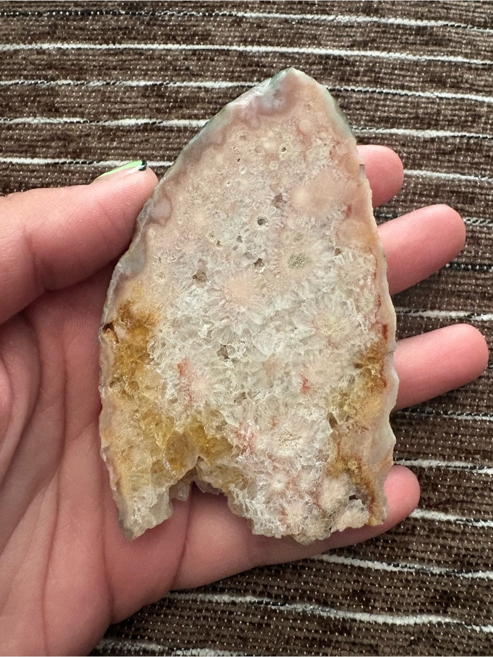 Pink Amethyst crystal slice